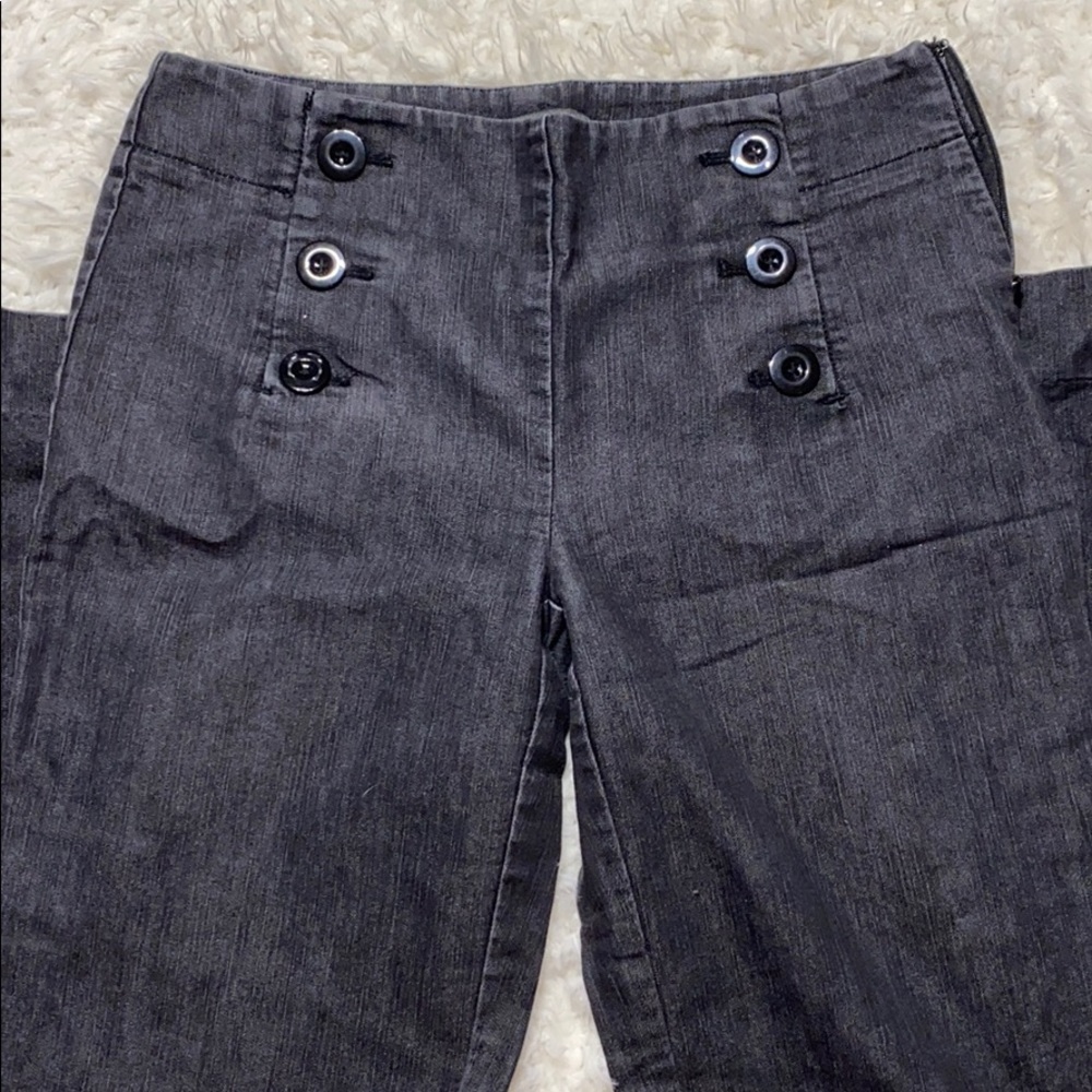 Black denim sailor pants